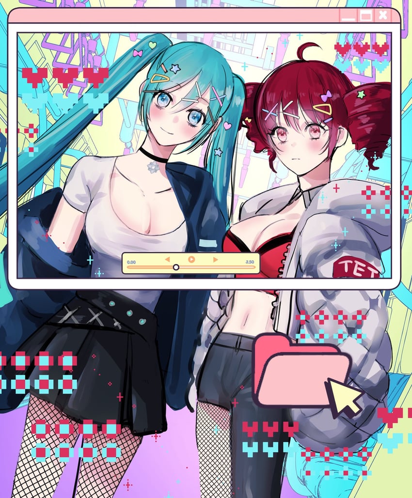 hatsune miku and kasane teto (vocaloid and 1 more) drawn by shinryo27