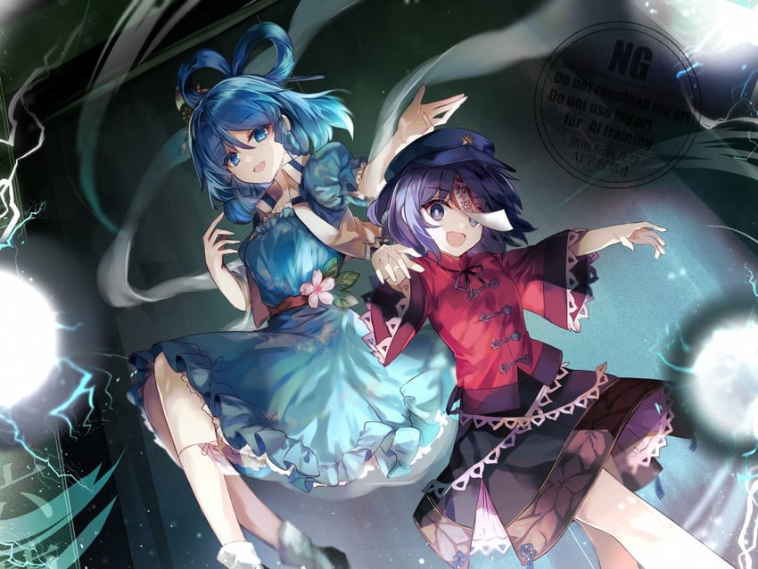 kaku seiga and miyako yoshika (touhou and 1 more) drawn by kutsuki_kai