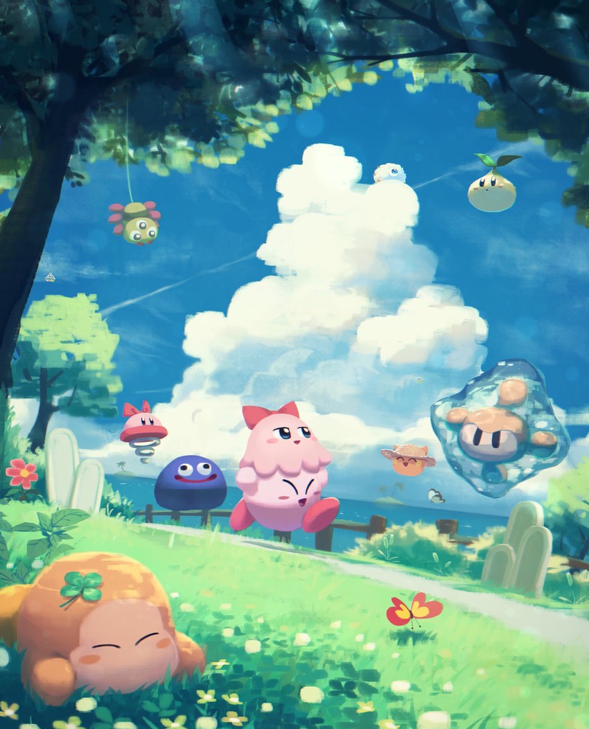 kirby, waddle dee, gooey, morpho knight, scarfy, and 7 more (kirby) drawn by suyasuyabi