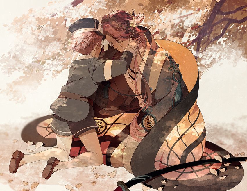 akita toushirou and souza samonji (touken ranbu) drawn by mono_(freerotary)