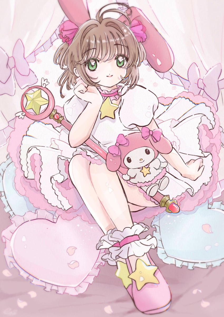 kinomoto sakura and my melody (cardcaptor sakura and 2 more) drawn by sakuraloveeeee1