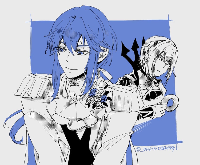 seliph and rafal (fire emblem and 3 more) drawn by umi_(_oneinchswing)
