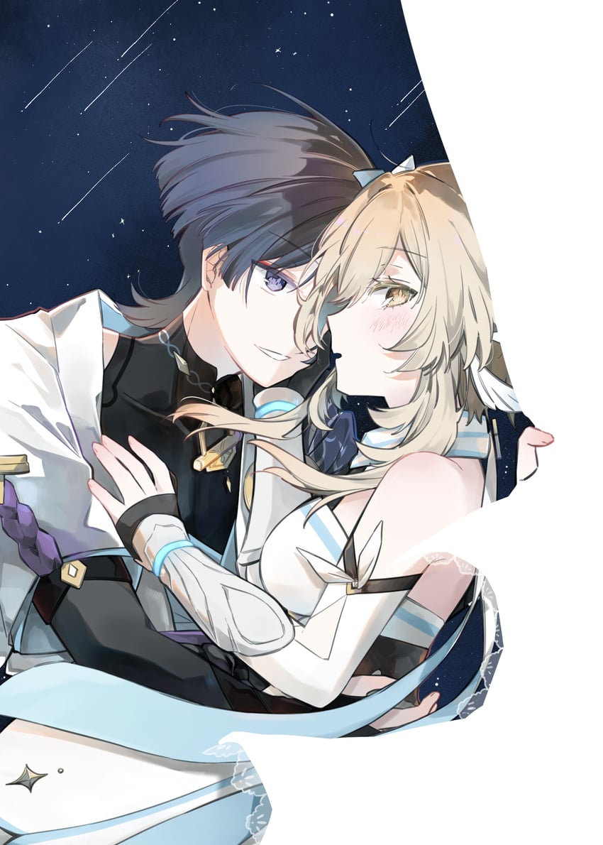 lumine, scaramouche, and wanderer (genshin impact) drawn by kusa_013yyds