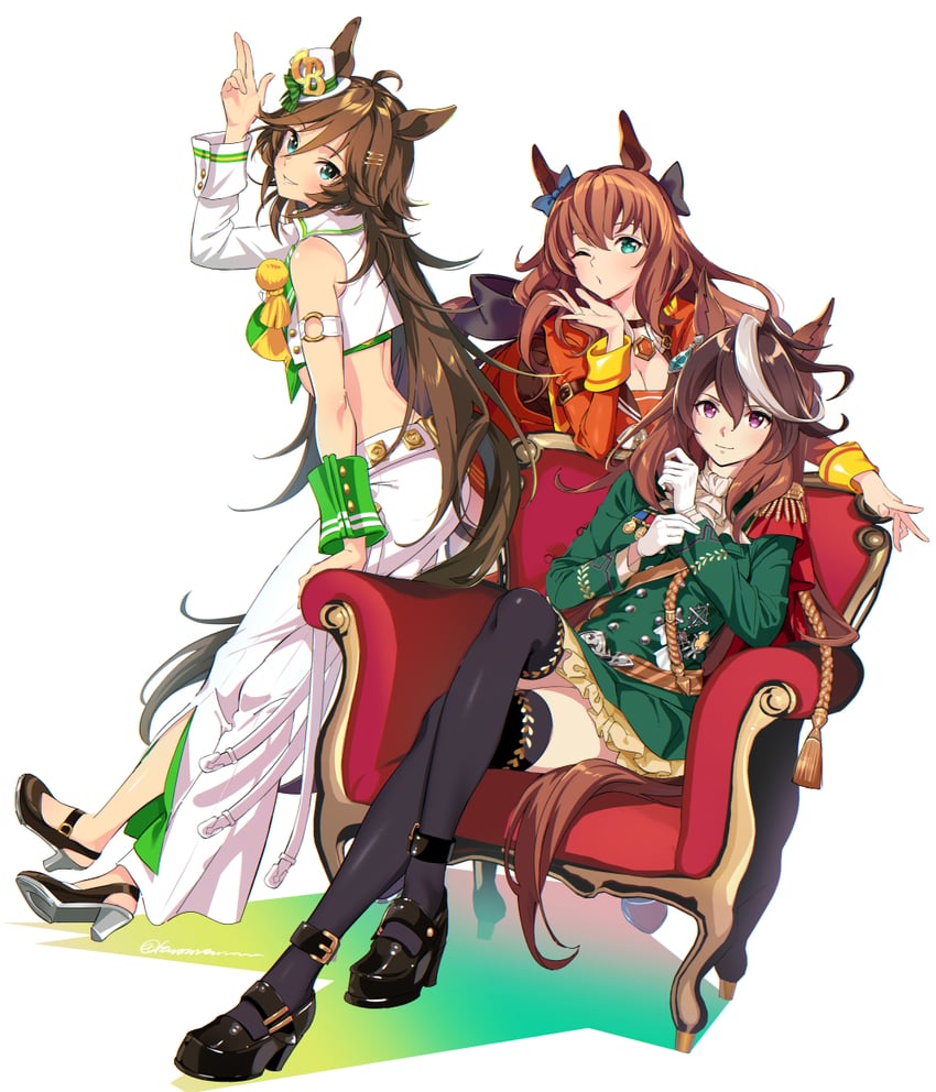 symboli rudolf, mr. c.b., and maruzensky (umamusume and 1 more) drawn by taromarun