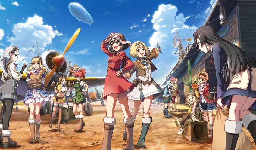 kirie, emma, chika, leona, zara, and 7 more (kouya no kotobuki hikoutai)