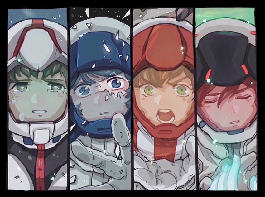 amuro ray, kamille bidan, judau ashta, and banagher links (gundam and 4 more) drawn by gou_(gogo_xo)