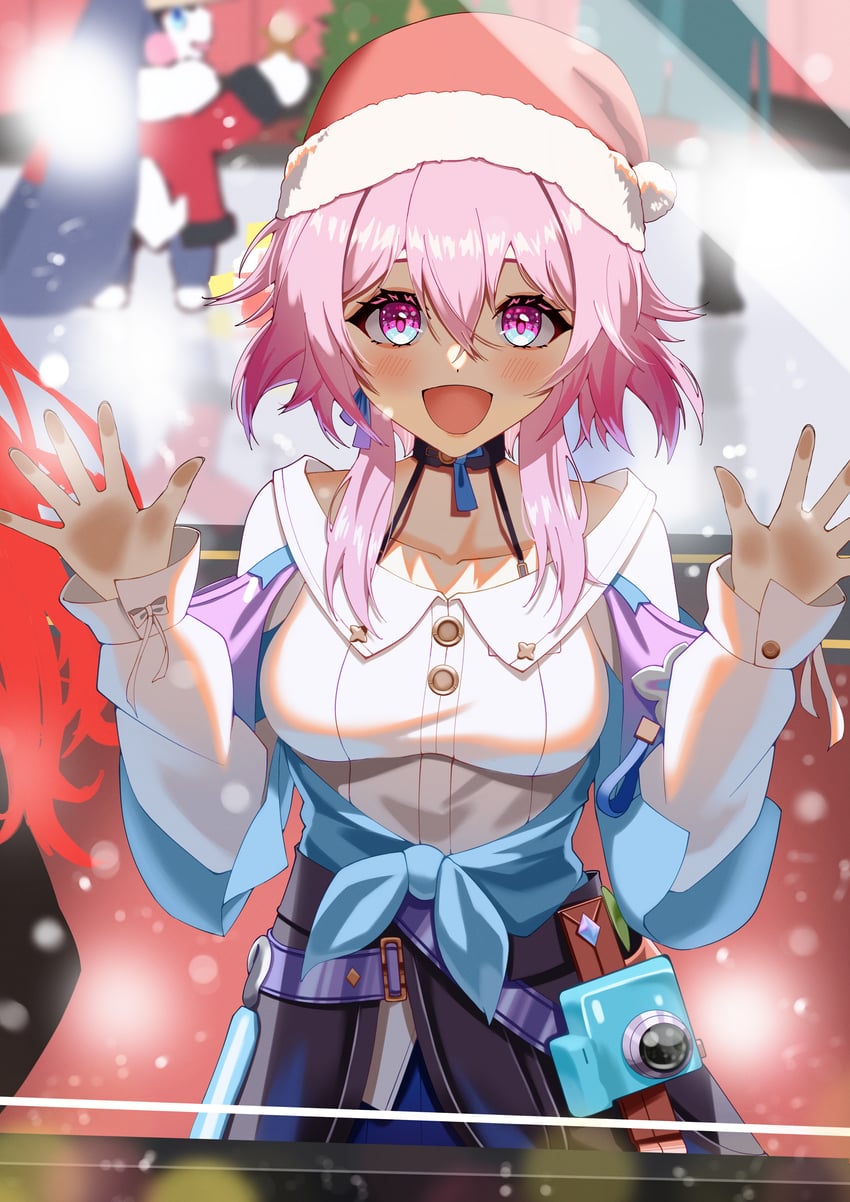 march 7th and pom-pom (honkai and 1 more) drawn by 404_(pixiv_94263879)