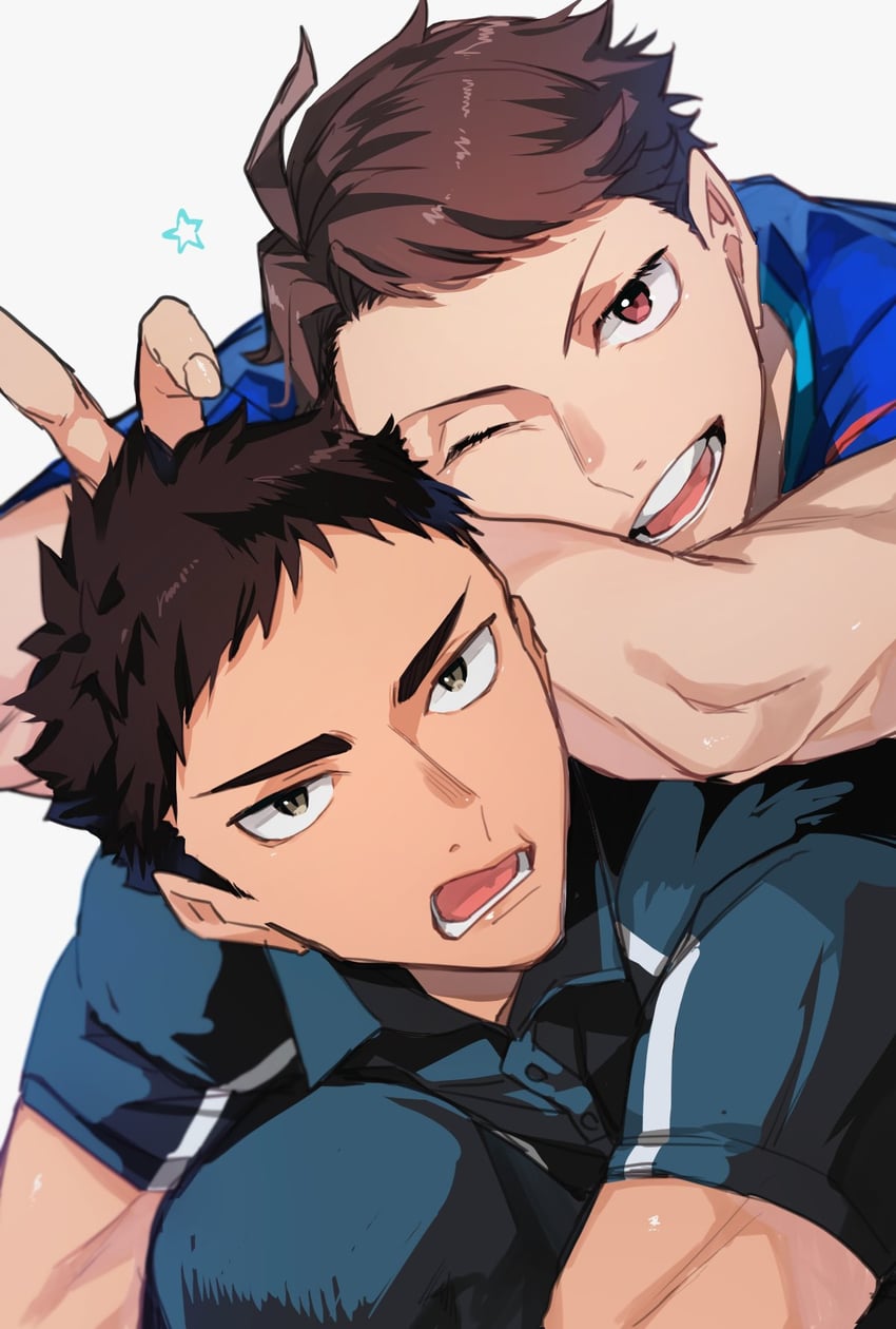 oikawa tooru and sawamura daichi (haikyuu!!) drawn by obakegm