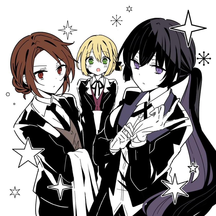 unyu hitomi, shitakiri nodoka, and ashikari ibara (killer in the mirror) drawn by enkichi_totan