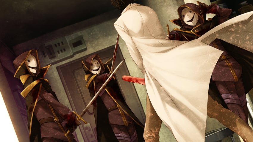 okabe rintarou (steins;gate and 1 more) drawn by huke