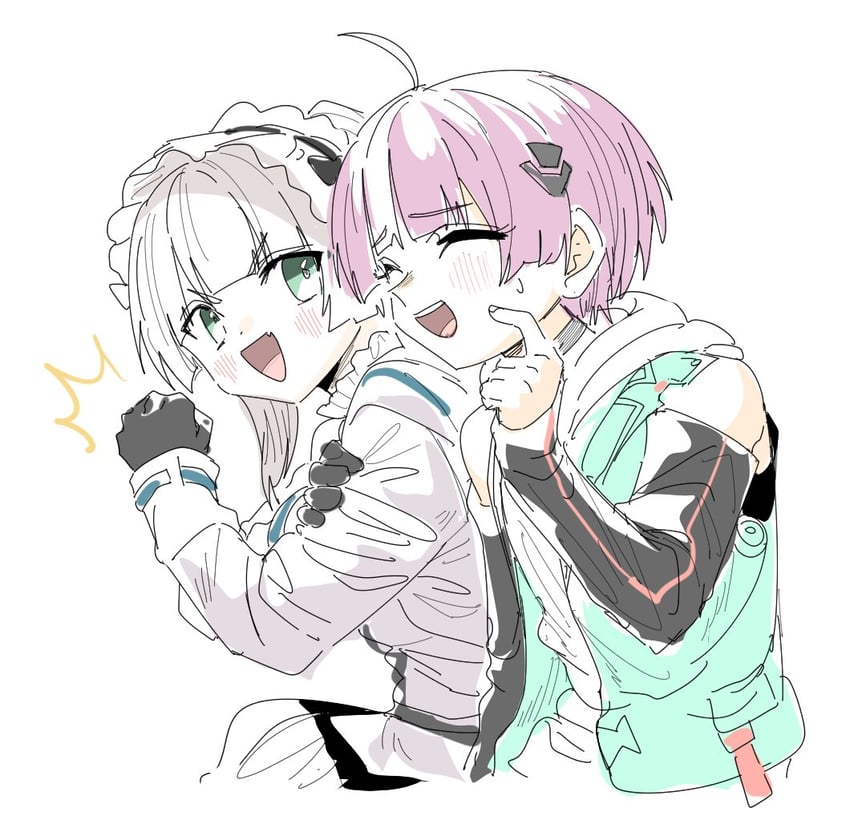 sugawara chie and ooshima minori (heaven burns red) drawn by benbe