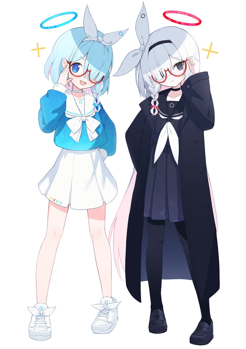 arona and plana (blue archive) drawn by ame_miya_ta