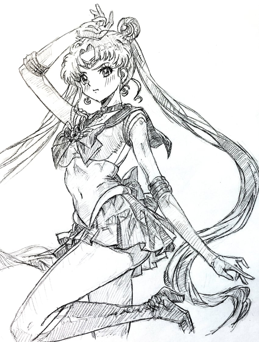 tsukino usagi and sailor moon (bishoujo senshi sailor moon) drawn by i4teruz