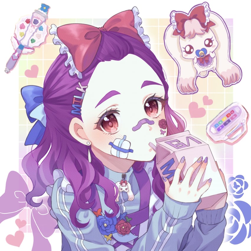 mimino kurumi and milk (precure and 2 more) drawn by shigen_pr