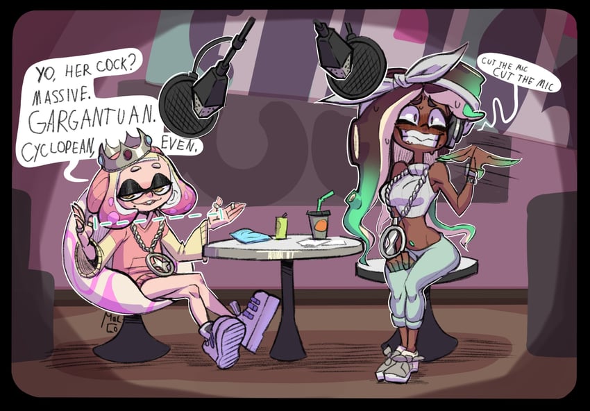 marina and pearl (splatoon and 1 more) drawn by malcontent