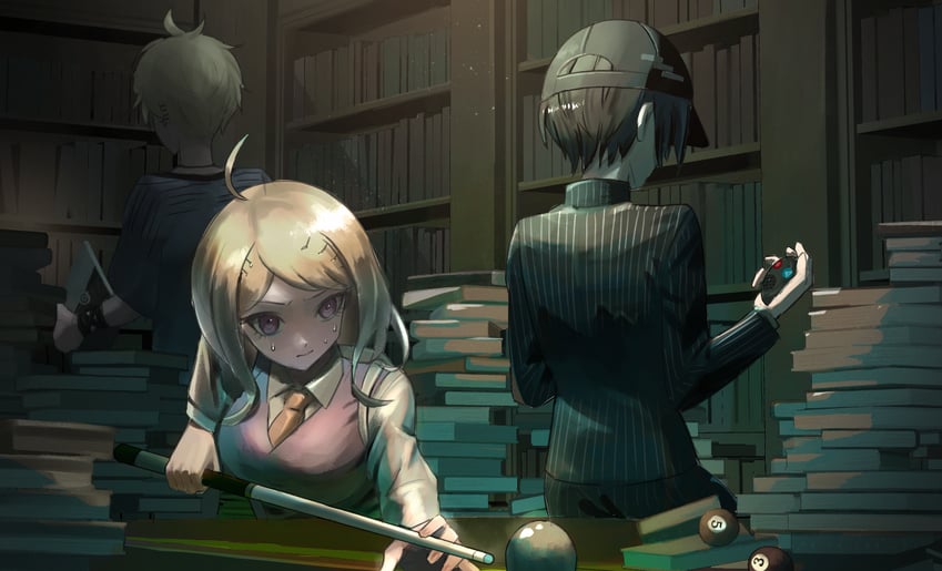 saihara shuichi, akamatsu kaede, and amami rantaro (danganronpa and 1 more) drawn by sukizukiko
