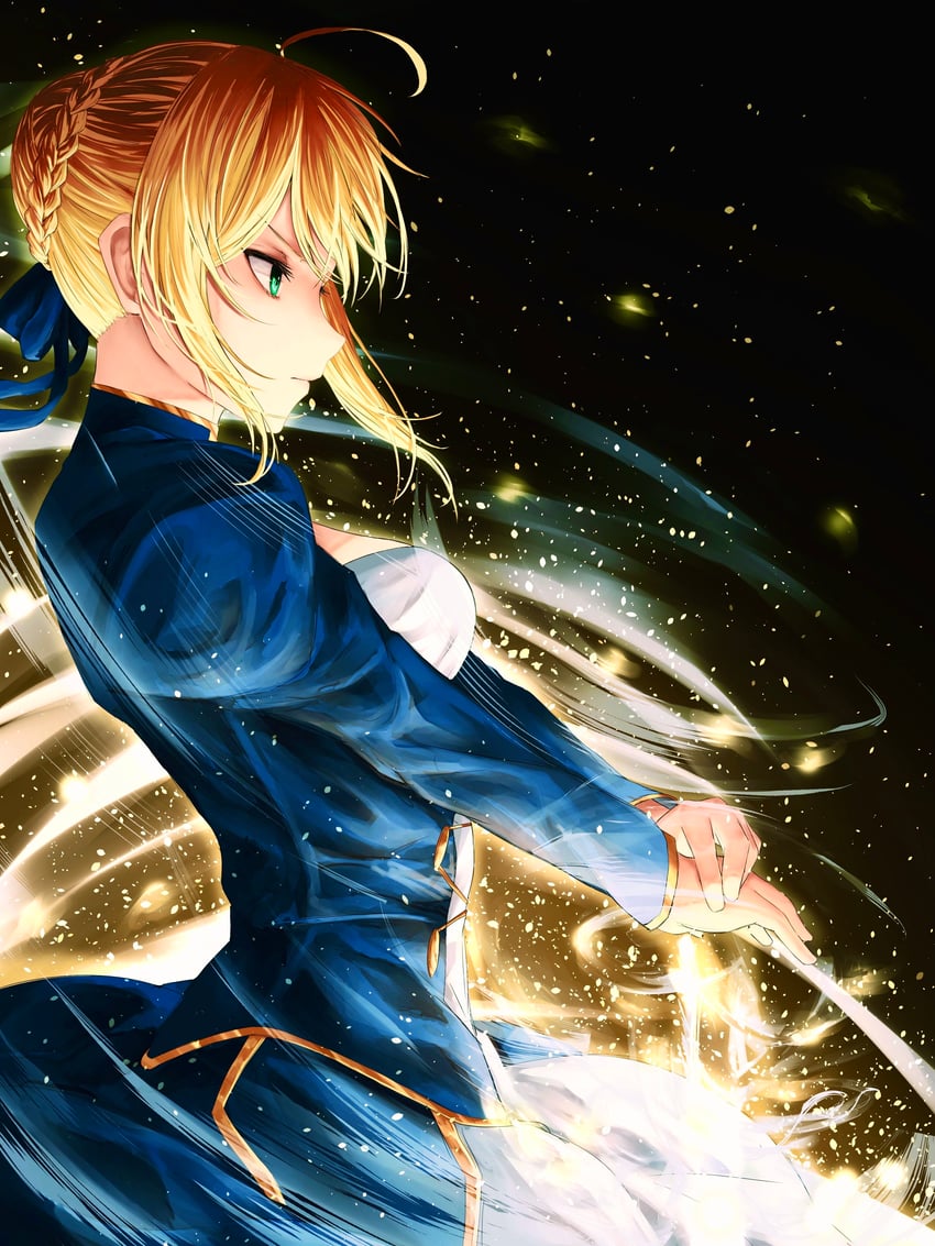 artoria pendragon and saber (fate and 2 more) drawn by yagi_(yagi5art)
