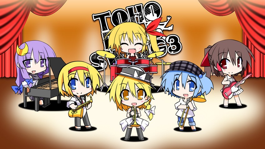 hakurei reimu, kirisame marisa, flandre scarlet, alice margatroid, patchouli knowledge, and 1 more (touhou) drawn by hemogurobin_a1c
