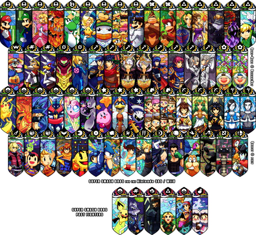 link, pikachu, princess zelda, cloud strife, kirby, and 77 more (pokemon and 44 more) drawn by quas-quas