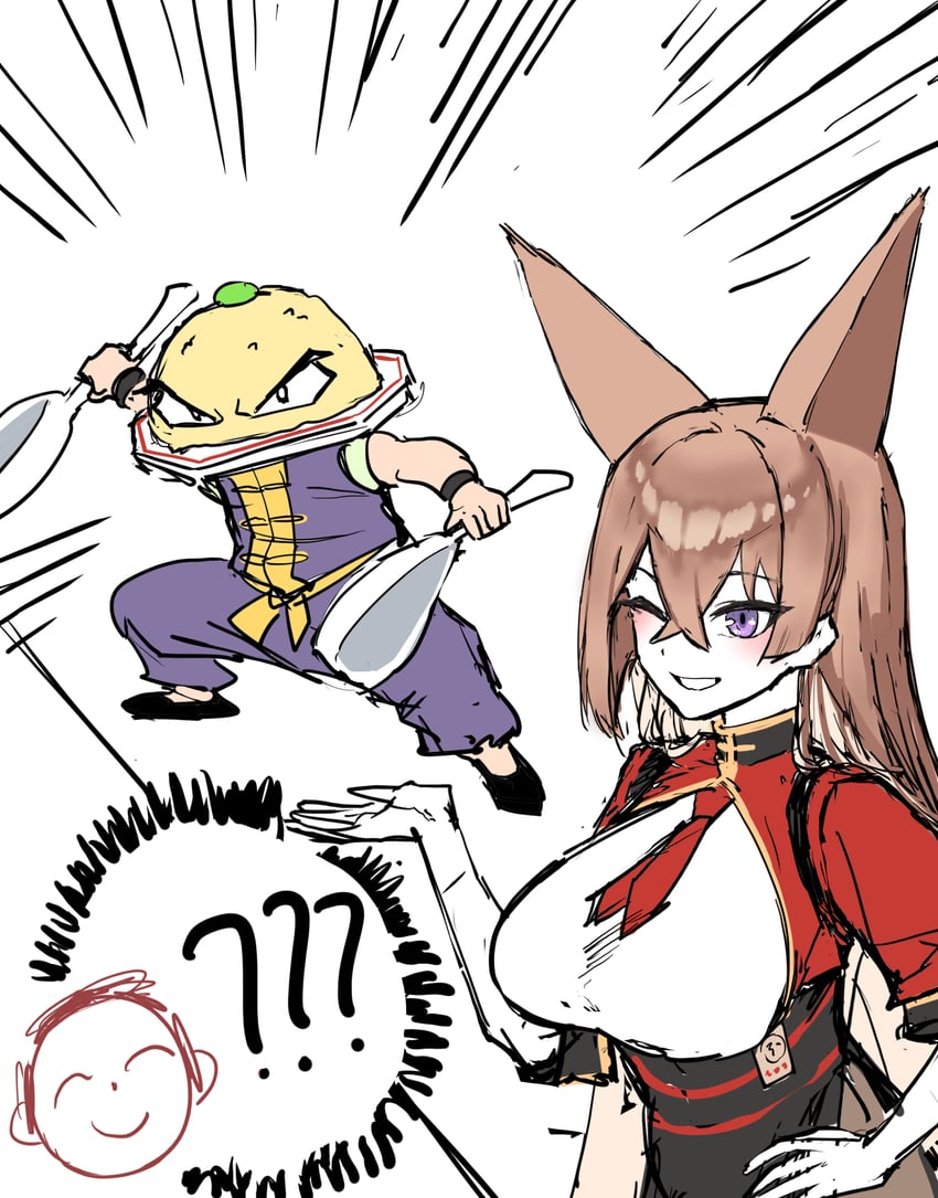 sensei, doodle sensei, rumi, and fried ricer (blue archive and 1 more) drawn by bam.g