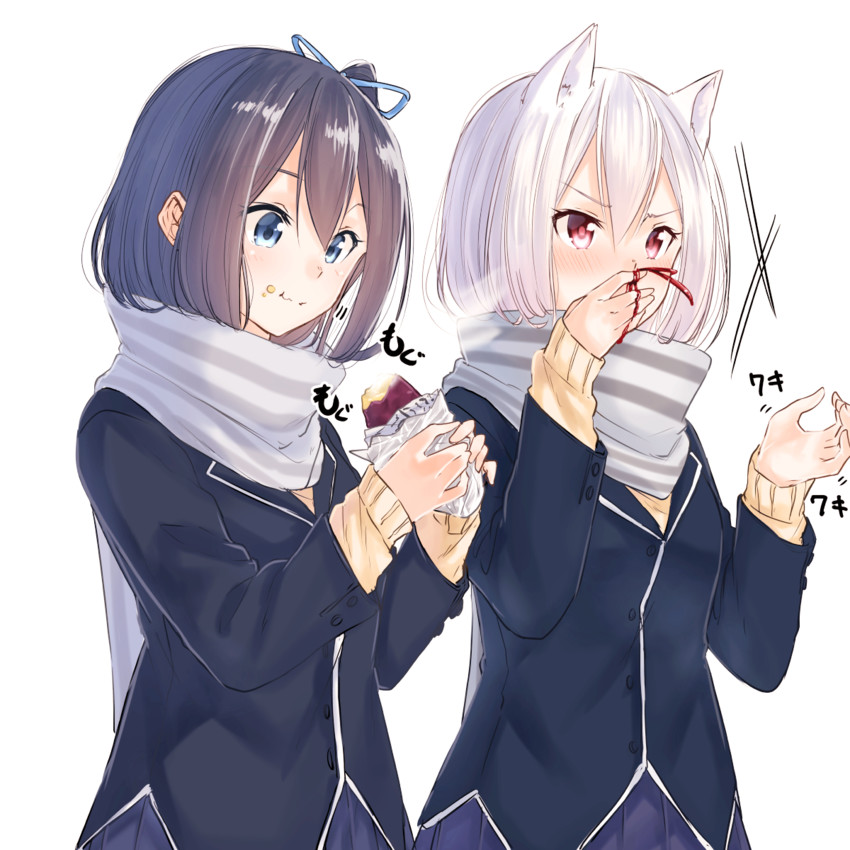suzunari shizuku and suzunari arare (original) drawn by yuki_arare