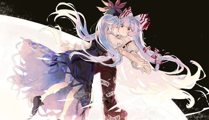 fujiwara no mokou and kamishirasawa keine (touhou) drawn by youshouhaoxianzhe