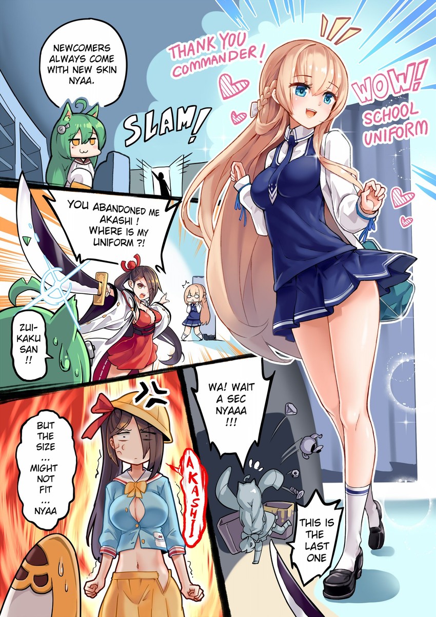 akashi, kisaragi, zuikaku, and glorious (azur lane) drawn by hm_(hmongt)