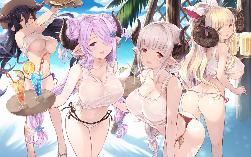 narmaya, anila, danua, and alicia (granblue fantasy) drawn by cait_aron