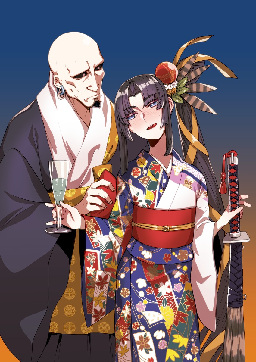 ushiwakamaru and musashibou benkei (fate and 1 more) drawn by rokkotsu