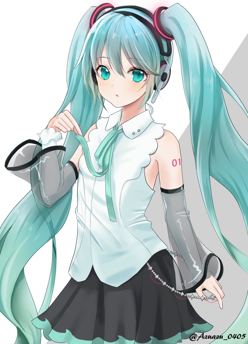 hatsune miku (vocaloid and 1 more) drawn by azuazu_0405