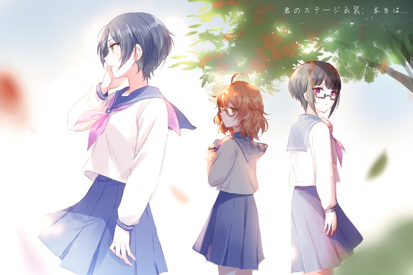 hayami kanade, shirayuki chiyo, and araki hina (idolmaster and 1 more) drawn by romi_(346_ura)