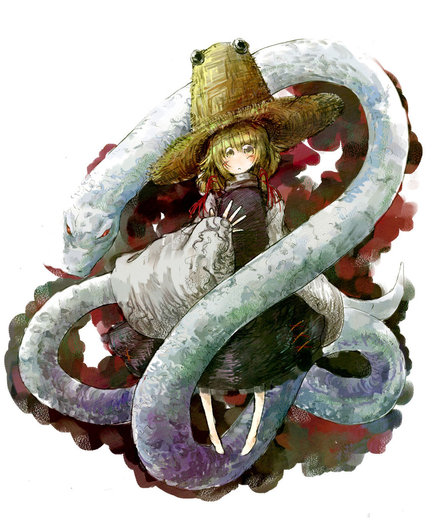 moriya suwako and mishaguji (touhou) drawn by daruia_(sabitare)