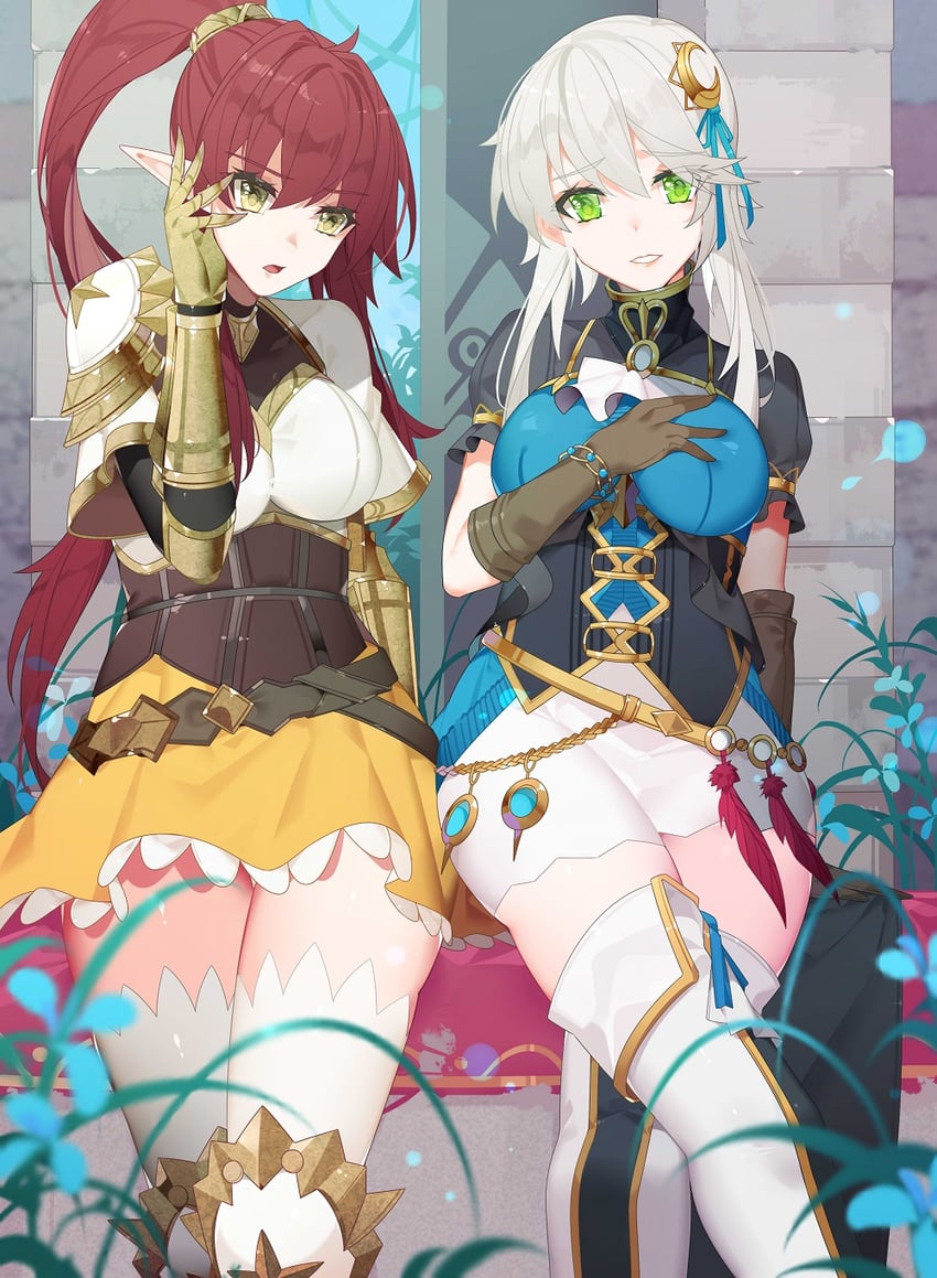 knight and annis (original and 1 more) drawn by nami_qi