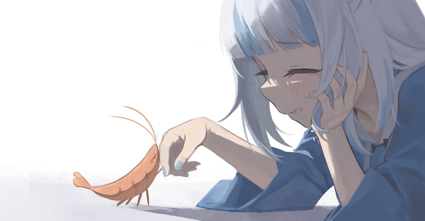 gawr gura and ebi-chan (hololive and 1 more) drawn by hirotaka0125
