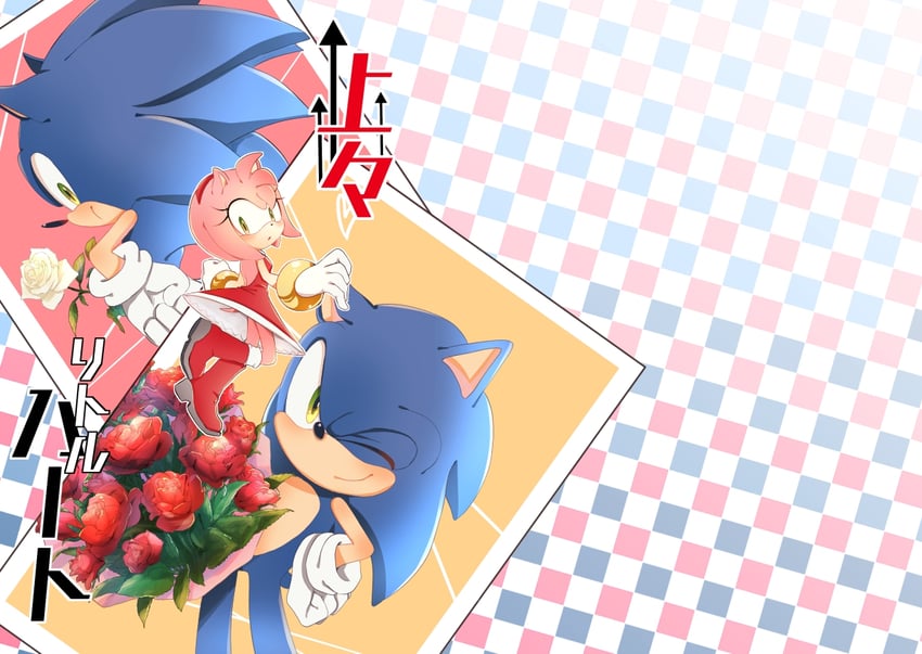 sonic the hedgehog and amy rose (sonic) drawn by tondamanuke