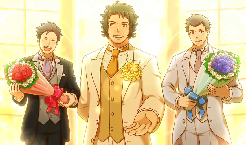 shingen seiji, enjoji michiru, and kimura ryu (idolmaster and 1 more) drawn by aopanda