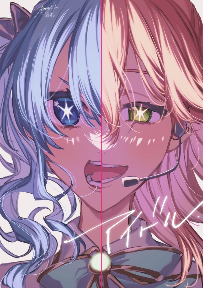 hoshimachi suisei and sakura miko (hololive and 1 more) drawn by toridesu949914