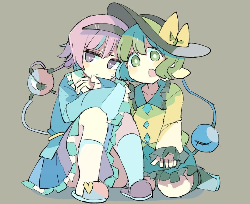 komeiji koishi and komeiji satori (touhou) drawn by baron_(x5qgeh)