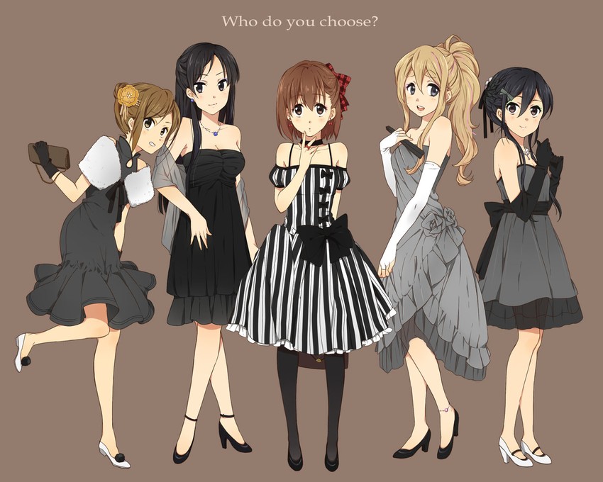 akiyama mio, nakano azusa, hirasawa yui, tainaka ritsu, and kotobuki tsumugi (k-on!) drawn by karuha