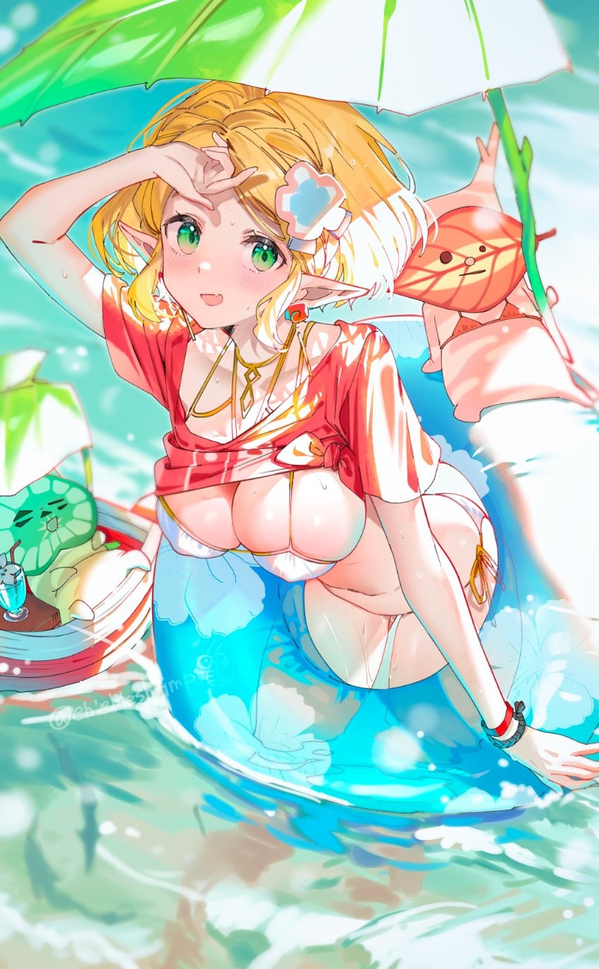 princess zelda and korok (the legend of zelda and 1 more) drawn by shuri_(84k)
