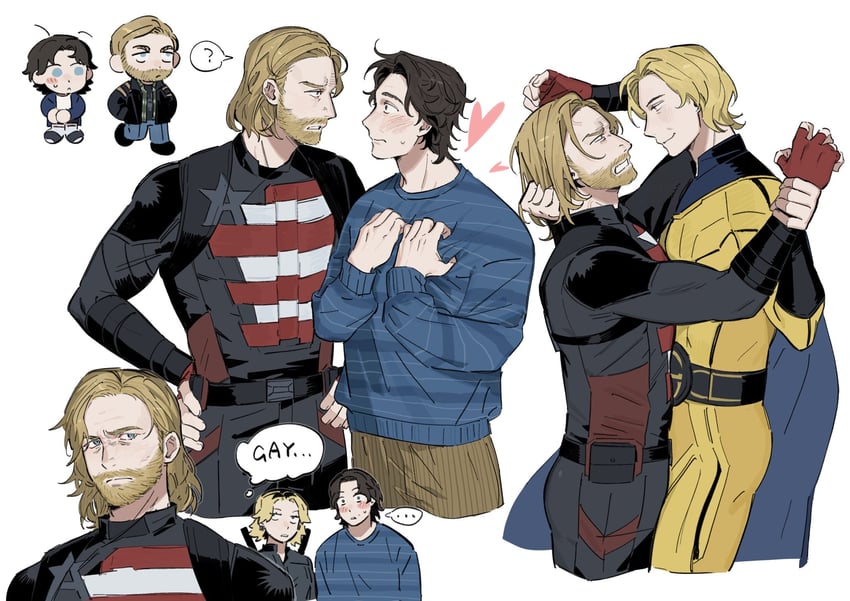 sentry, yelena belova, and john walker (marvel and 2 more) drawn by ashuiashui119