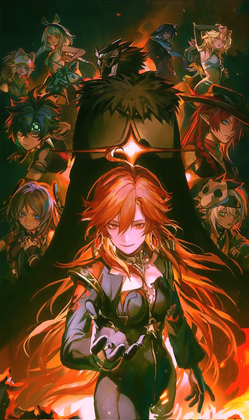 citlali, mavuika, mualani, kinich, xilonen, and 5 more (genshin impact) drawn by thijikoy