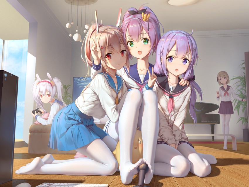 manjuu, unicorn, ayanami, laffey, javelin, and 1 more (azur lane) drawn by himitsu_(hi_mi_tsu_2)