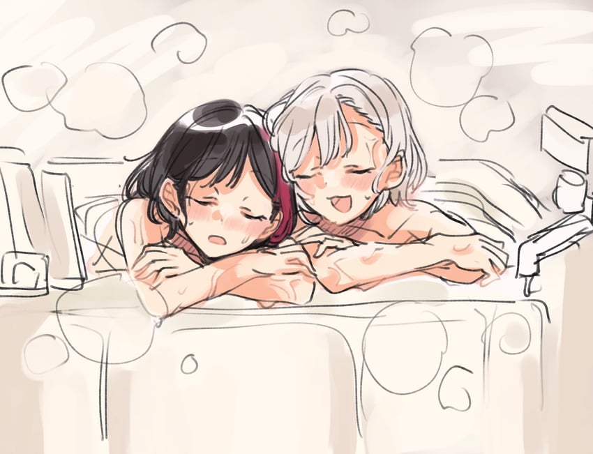 mitake ran and aoba moca (bang dream!) drawn by zawameki