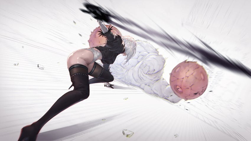 2b, eve, and brute (nier and 2 more) drawn by yu_pian