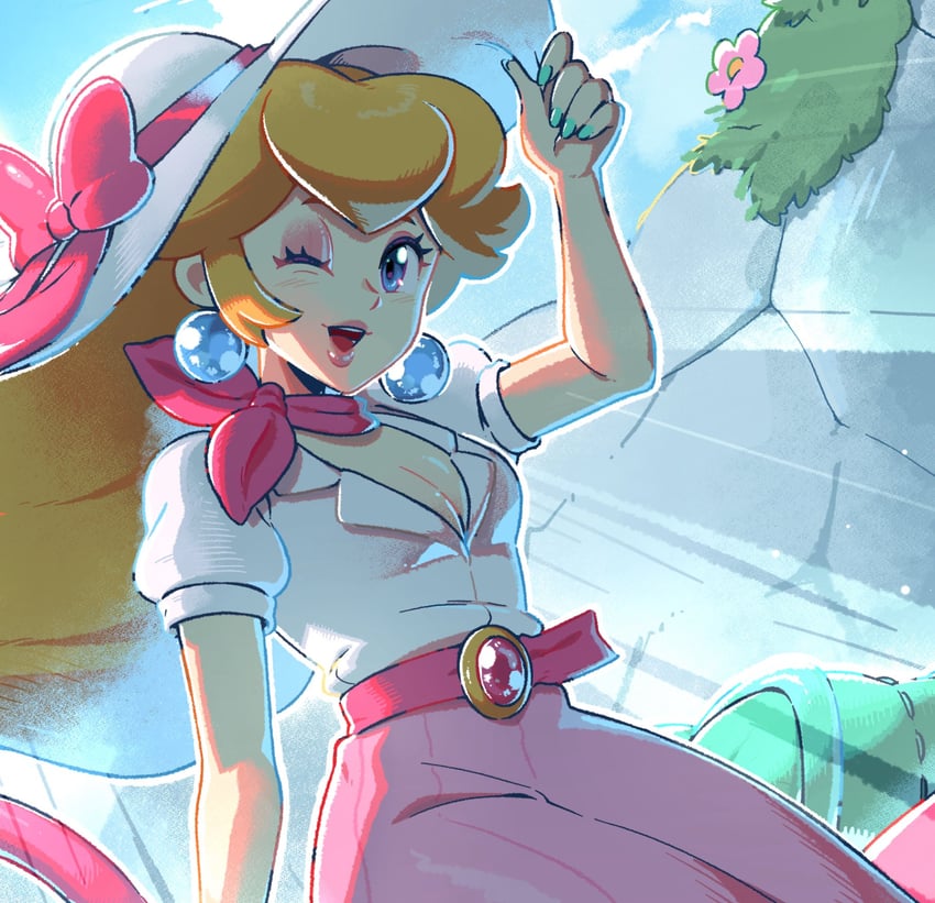 princess peach (mario and 3 more) drawn by saiwo_(saiwoproject)
