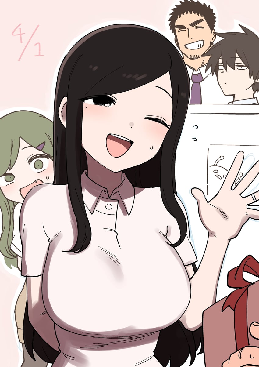 igarashi futaba, takeda harumi, sakurai touko, kazama souta, and shiromanta (senpai ga uzai kouhai no hanashi) drawn by shiromanta