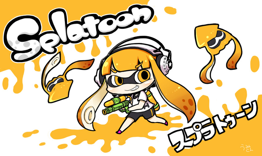 inkling player character, inkling girl, and kaori (splatoon and 1 more) drawn by umino_chama
