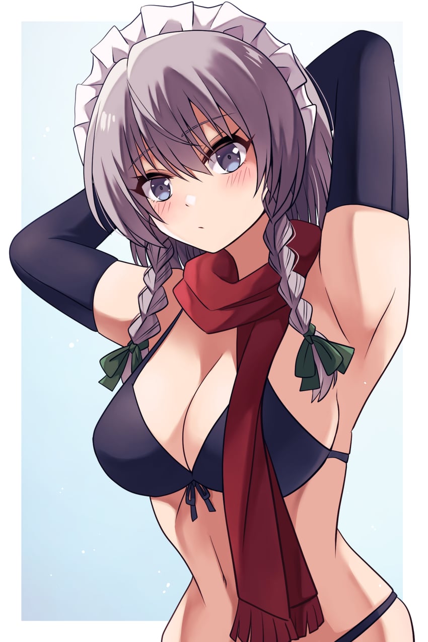 izayoi sakuya (touhou and 1 more) drawn by happy_ginko
