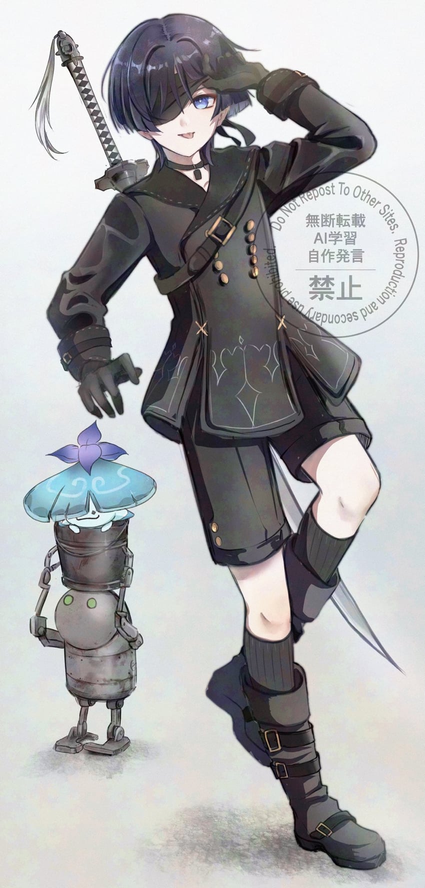 scaramouche, 9s, aranara, and ararycan (genshin impact and 2 more) drawn by yozora_9089